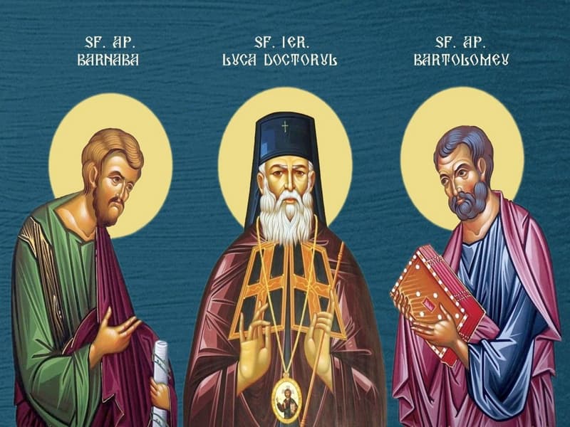 SINAXAR – 11 Iunie – Sf. Apostoli Bartolomeu şi Barnaba; Sfântul Ierarh Luca, Arhiepiscopul Crimeei
