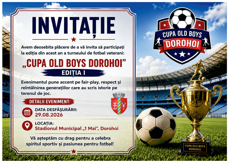 Prima ediție a turneului de fotbal veterani „Cupa Old Boys Dorohoi”