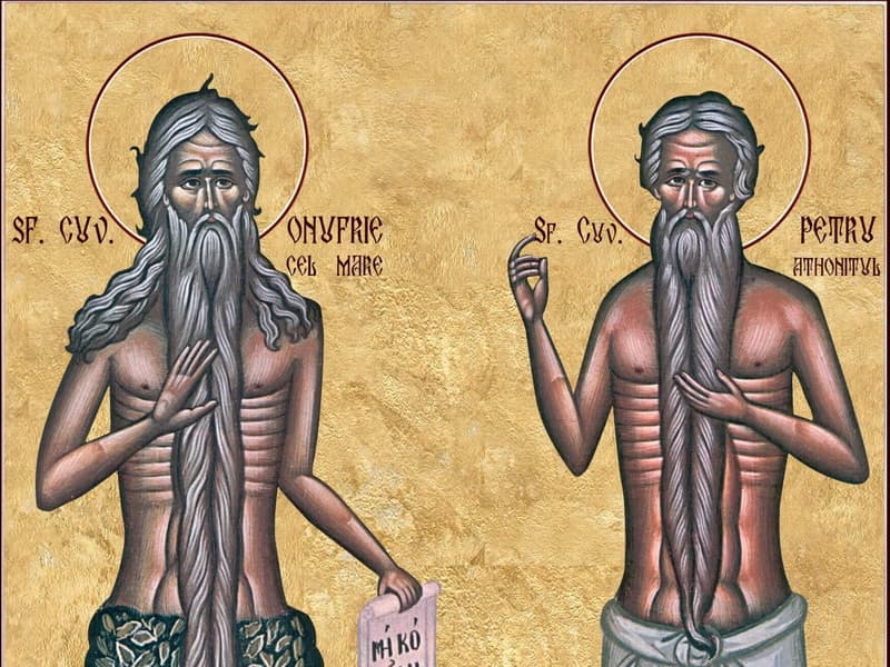 SINAXAR – 12 Iunie – Sfinţii Cuvioşi Onufrie cel Mare şi Petru Athonitul