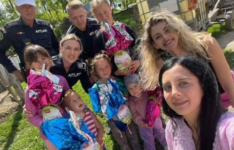 Bucurie adusă de polițiști unor familii în preajma sărbătorilor pascale - FOTO