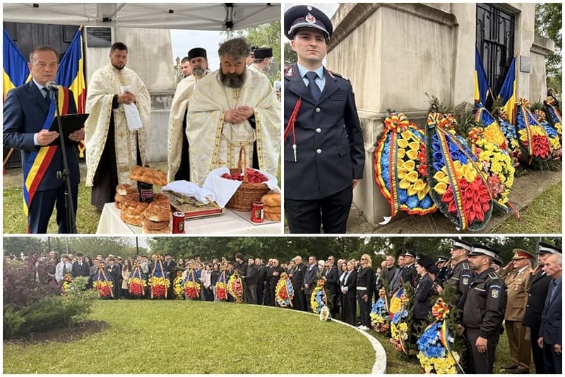 Eroii au fost comemorați în zi cu dublă semnificație la Dorohoi, în Cimitirul Eroilor