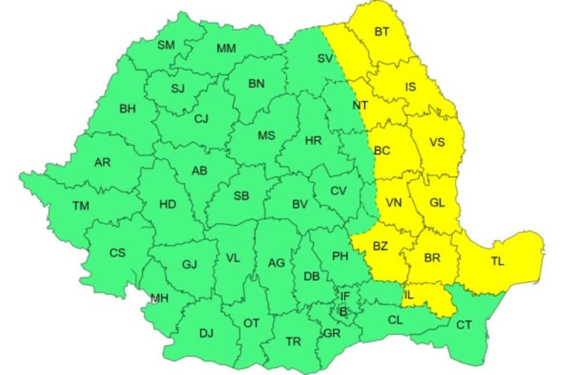 Alertă de vreme rea: revin ploile torențiale, grindina și vijeliile. Zonele vizate de cod galben de vânt