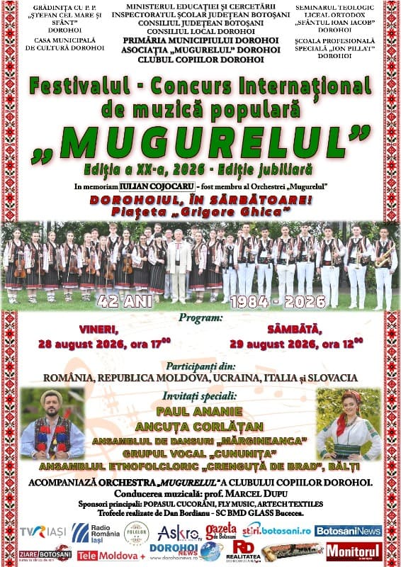 Festivalul Internațional „Mugurelul” - două zile de cântec, dans, port popular și emoție, într-o ediție aniversară