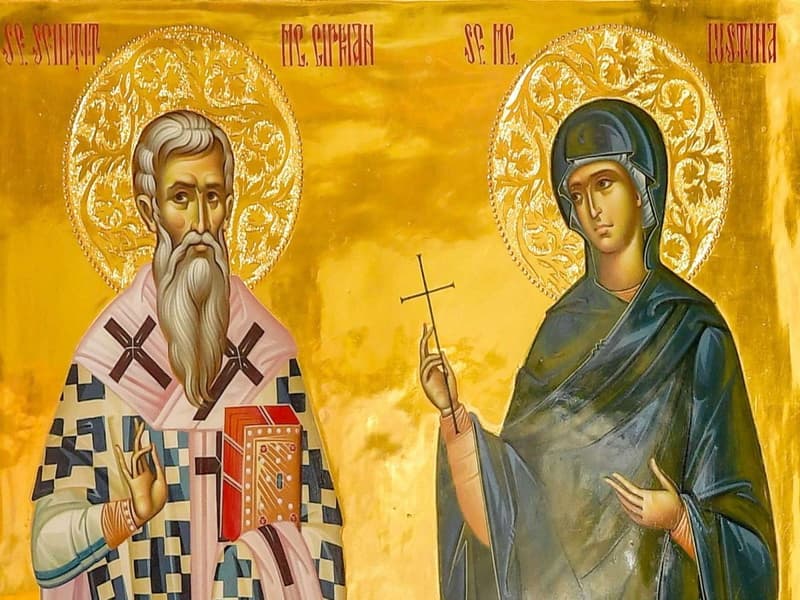 SINAXAR – 2 Octombrie – Sfântul Sfinţit Mucenic Ciprian; Sfânta Muceniţă Iustina fecioara