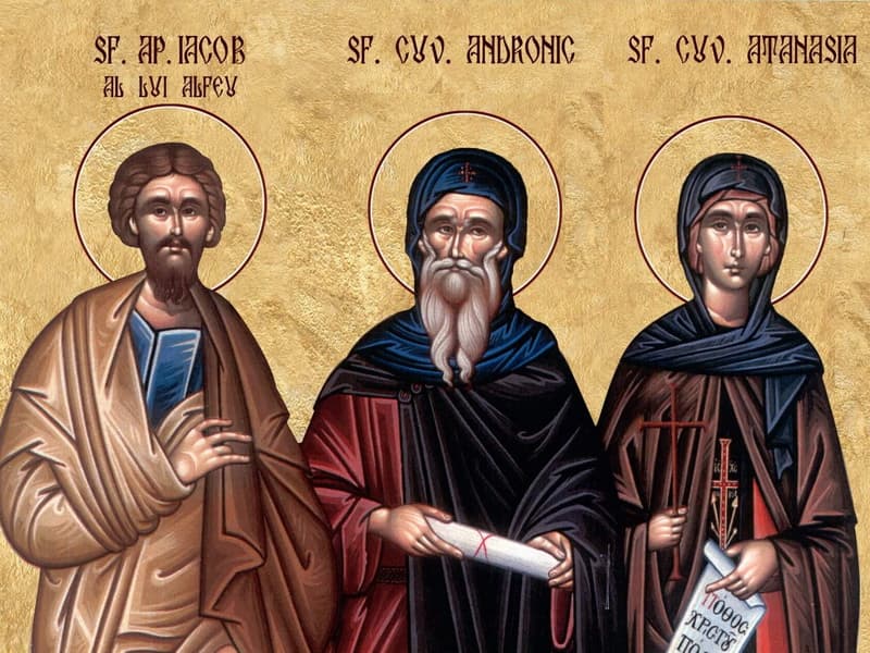 SINAXAR – 9 Octombrie – Sfântul Apostol Iacov al lui Alfeu; Sfântul Cuvios Andronic şi Atanasia