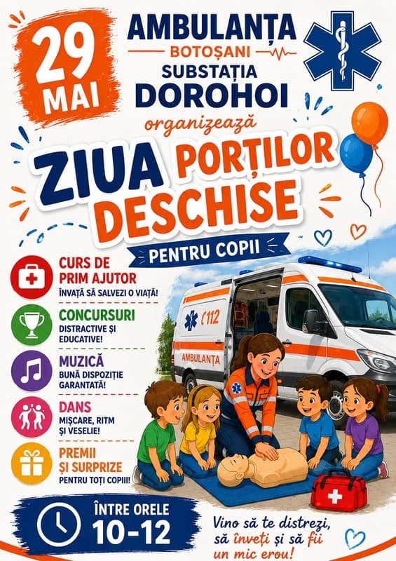 Ziua Porților Deschise la Ambulanța Dorohoi: O invitație pentru copii să devină mici eroi!