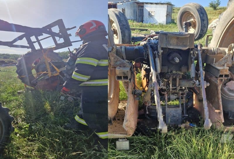 Tragic! Un bărbat în vârstă de 34 de ani a murit după ce s-a răsturnat cu tractorul
