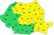 Avertizare meteo de ploi torenţiale şi vijelii, pentru Botoșani și alte 26 de judeţe