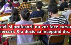 Zi liberă! Elevii şi profesorii nu vor face cursuri miercuri