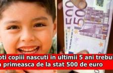 Copiii născuţi în ultimii cinci ani trebuie să primească de la stat 500 de euro