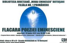 Flacăra poeziei eminesciene la Biblioteca Judeţeană