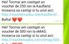 Ţeapă cu vouchere pe WhatsApp, aveţi grijă! Foarte mulţi oameni au fost păcăliţi