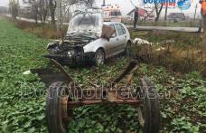 Accident grav cu trei victime pe drumul Dorohoi - Botoșani! O mașină a spulberat o căruță la Saucenița – FOTO