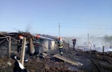 Depozit de furaje și două anexe din Dorohoi distruse de un foc scăpat de sub control - FOTO