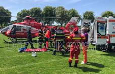 Femeie din Dorohoi preluată de urgență de elicopterul SMURD de pe stadionul „1 Mai” - FOTO