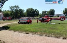Bărbat din comuna Suharău preluat de urgență de elicopterul SMURD de la Dorohoi - FOTO