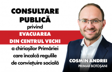 PSD Botoșani îi îndeamnă pe locuitori să participe la consultarea publică organizată de primar cu privire la evacuarea chiriașilor agresivi din Centru