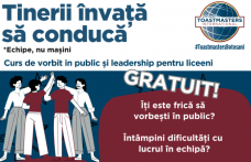 Cursuri gratuite de vorbit în public și leadership oferite liceenilor de Toastmasters Botoșani