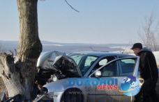 Grav accident în zona Popasului Cucorăni! Un şofer a intrat cu maşina într-un copac