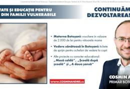 Programele primarului Cosmin Andrei pentru sănătatea și educația copiilor și mamelor din municipiul Botoșani vor continua și în următorul mandat