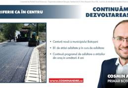 Primarul Cosmin Andrei anunță că va continua și în mandatul următor programul „La periferie la fel ca în centru” precum și asfaltări în multe zone din