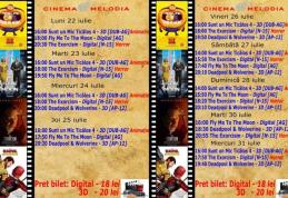 Vezi ce filme vor rula la Cinema „MELODIA” Dorohoi, în săptămâna 22 - 31 iulie – FOTO