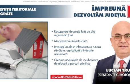 Ce înseamnă programul „INVESTIȚII TERITORIALE INTEGRATE” inițiat de Lucian Trufin, candidat PSD pentru Consiliul Județean