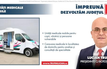 Comisia Europeană a alocat fonduri europene pentru unități medicale mobile de genul celei propuse de Lucian Trufin pentru Botoșani