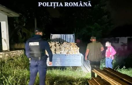 Material lemnos confiscat de polițiștii din Mihăileni