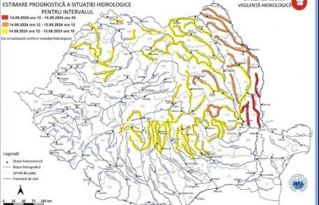 Meteorologii au emis cod portocaliu de ploi în județ și risc de inundații pe râurile Jijia și Prut