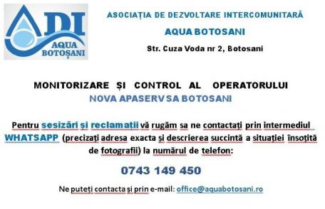 Număr de WhatsApp creat pentru utilizatorii serviciilor de apă și canalizare unde pot semnala problemele și avariile